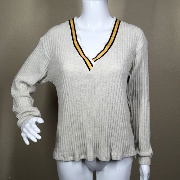 Varsity Stripe Ribbed Sweater C2 - Picture 2 of 8